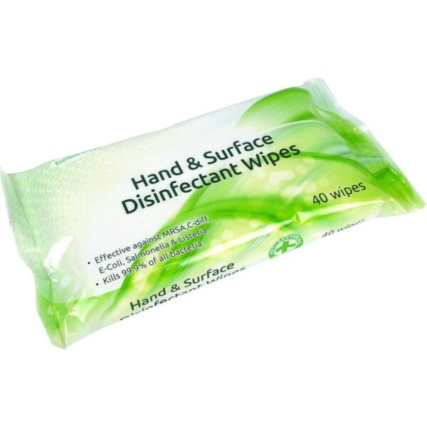 Hand & Surface Disinfectant Wipes (40 Wipes Per Pack)